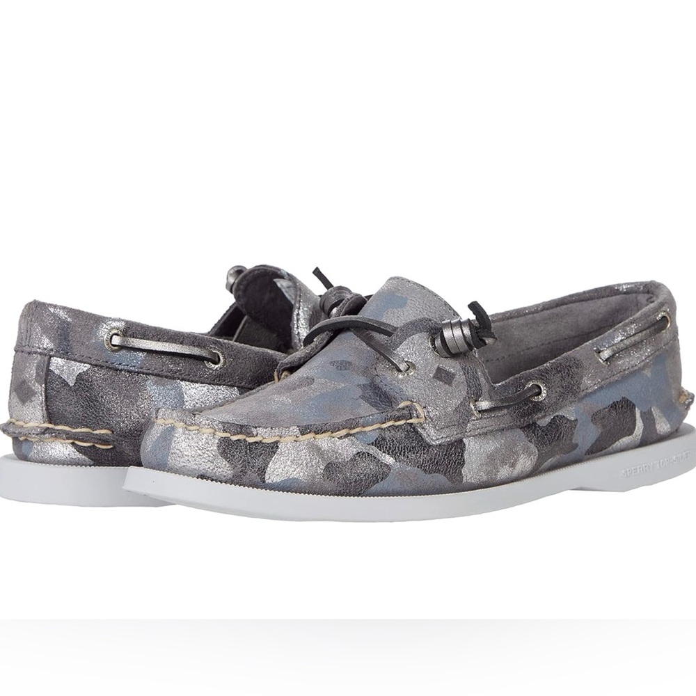 Sperry Women's Authentic Original Vida Boat Shoe  Metallic Grey Camo 9M     NWOT